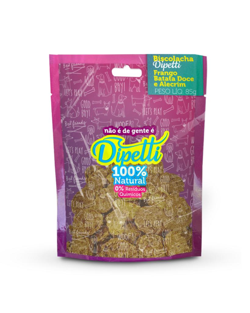 Biscolacha Dipetti Frango, Batata Doce e Alecrim - Petisco Natural