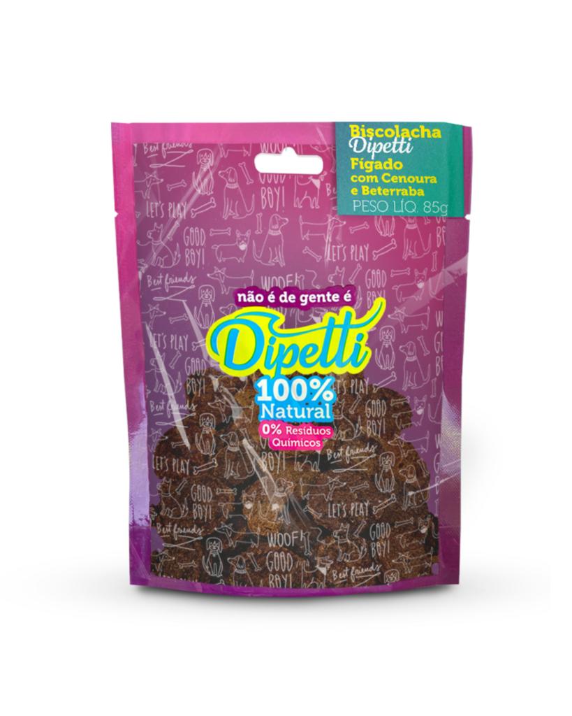 Biscolacha Dipetti Fígado com Cenoura e Beterraba - Petisco Natural