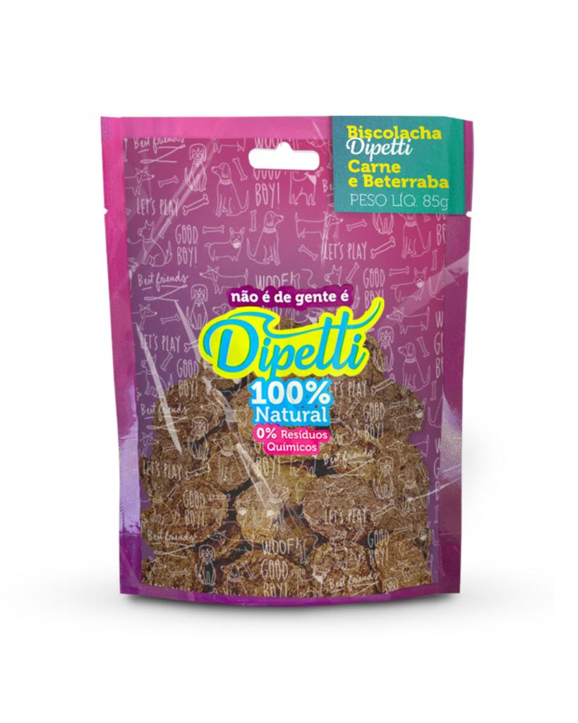 Biscolacha Dipetti Carne e Beterraba - Petisco Natural
